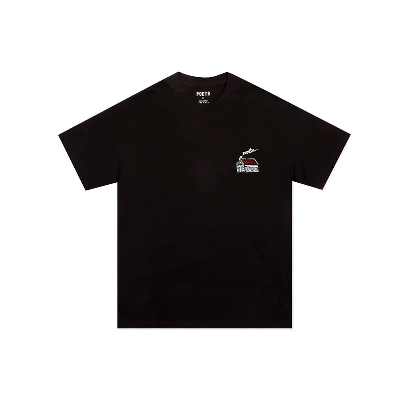 Poets Home Embroidered T-shirt - (Black)