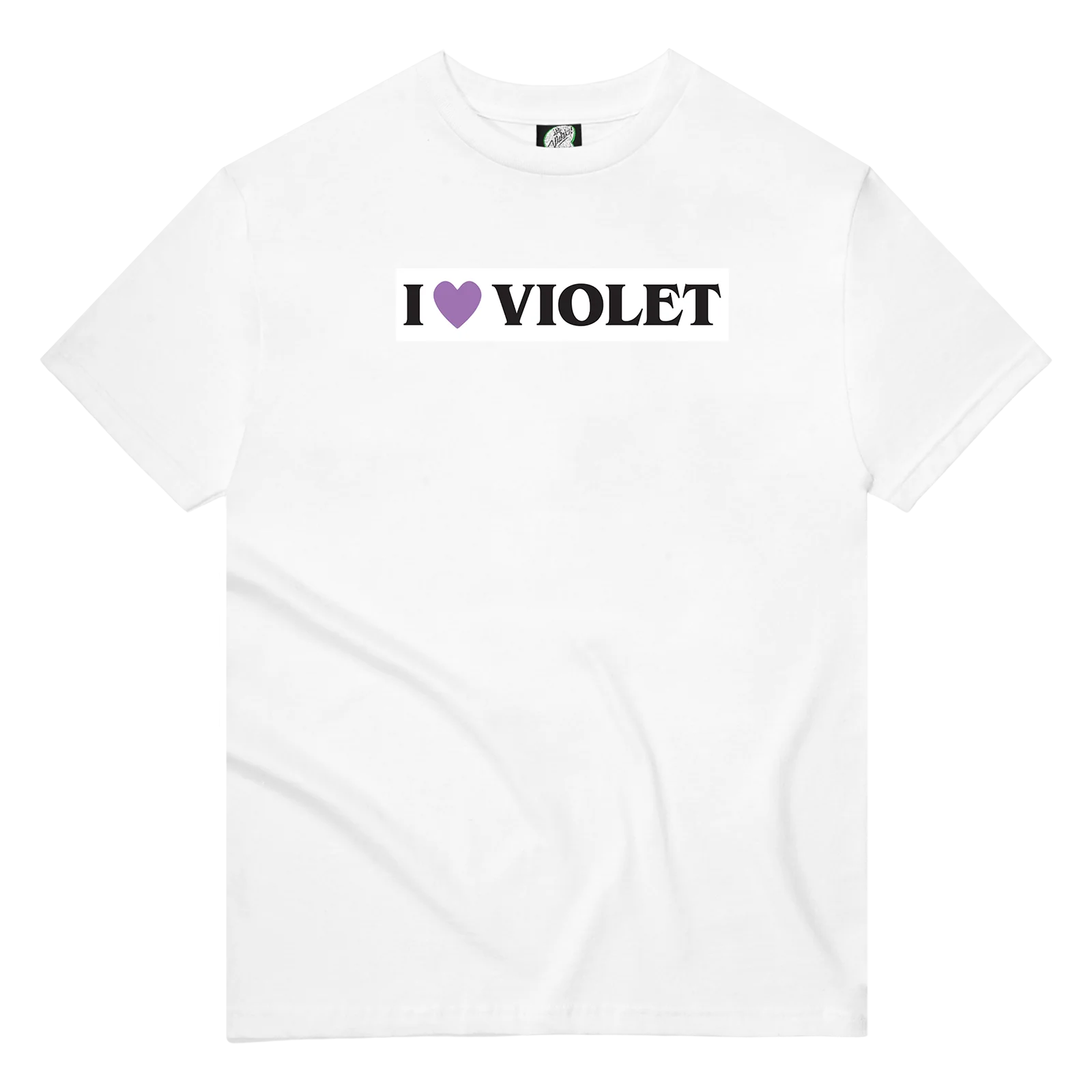 Violet I Heart Violet T-shirt-(White)