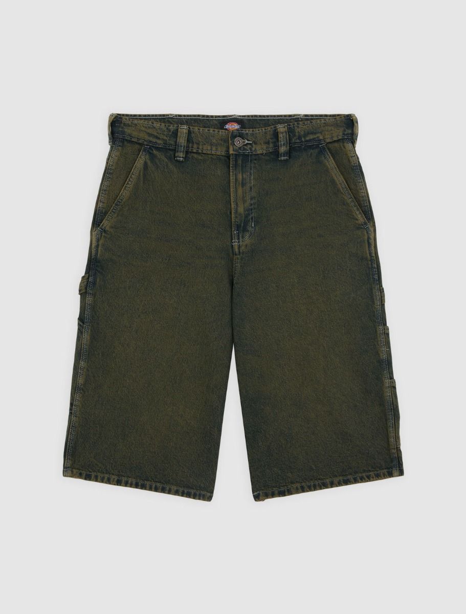 Dickies 14" Loose Denim Painter Short- (green tone fade)