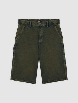 Dickies 14" Loose Denim Painter Short- (green tone fade)
