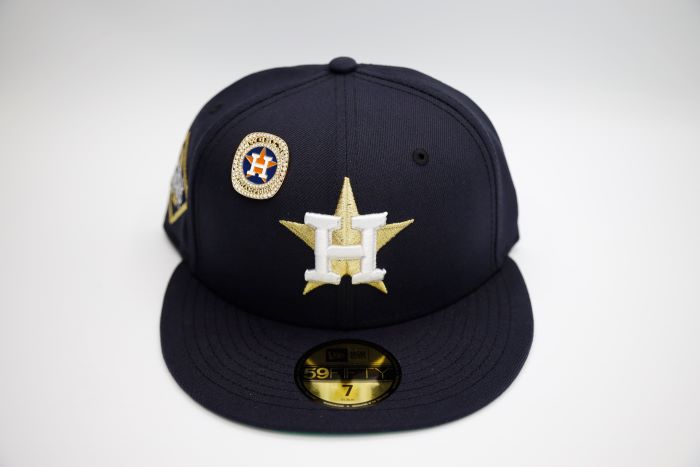 New Era Houston Astros WS17 Ring 59Fifty Fitted - (Navy / Metallic Gold)