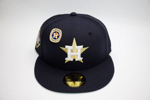 New Era Houston Astros WS17 Ring 59Fifty Fitted - (Navy / Metallic Gold)